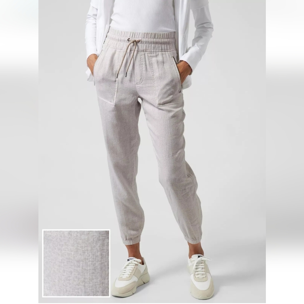 Athleta Cheetah Cabo Linen Jogger Travel Lifestyle Pant